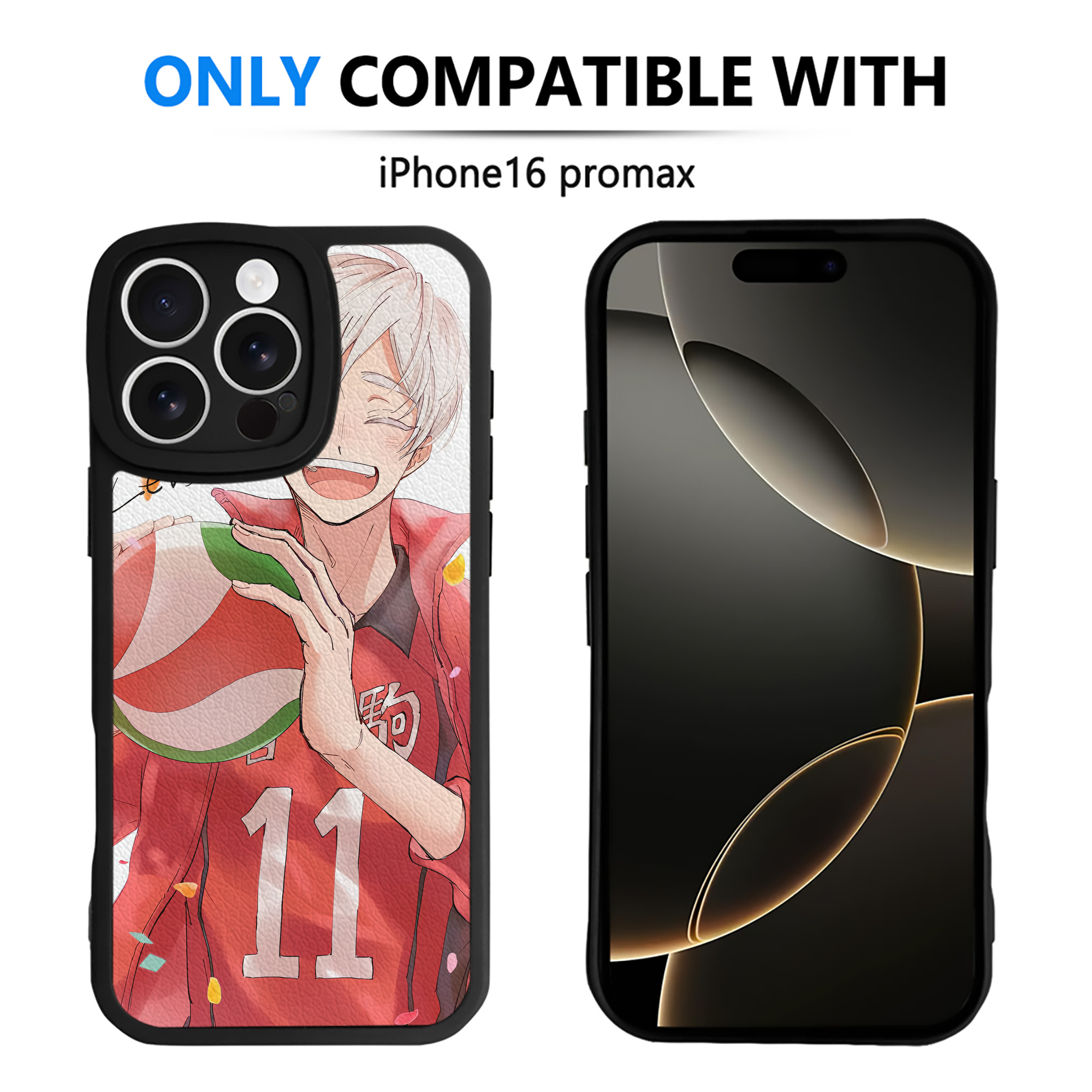 （画像用） ハイキュー!! Haikyu!! 【iPhone 16シリーズ対応】シリコンスマホケース（レザー調） 材質：シリコン
